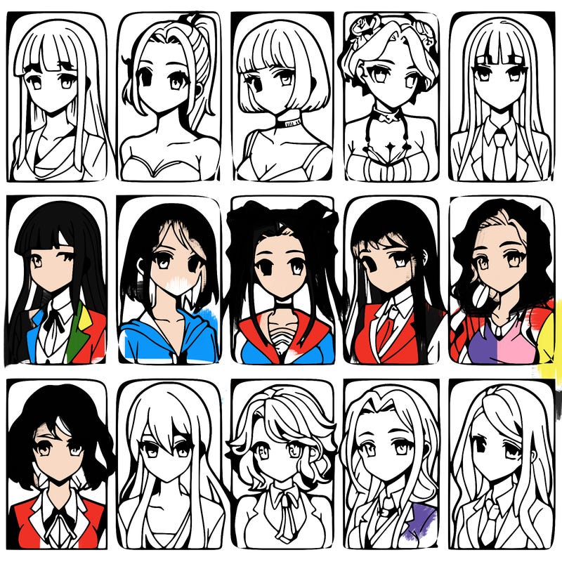 girls that look diffrent anime