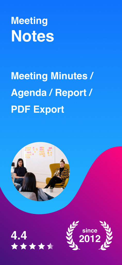 MinuteTaker - Meeting Notes - MinuteTaker app overview for professional meeting minutes and PDF reports since 2012