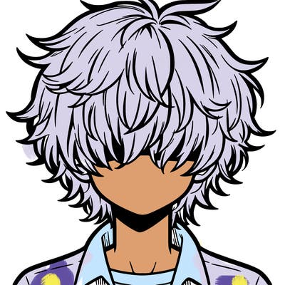 manga boy fluffy hair covering his eyes