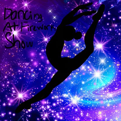 gymnast doing a leap in a leotard with a bent back leg