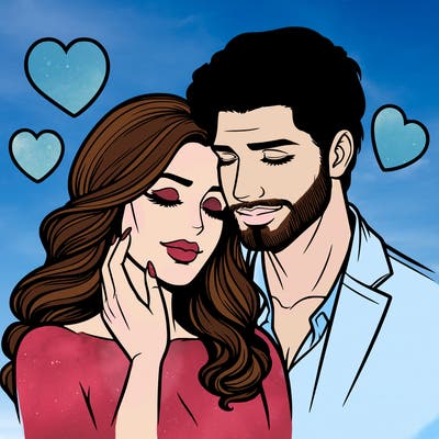 man and woman in love realistic