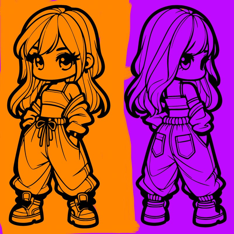 girl in crop top and baggy pants