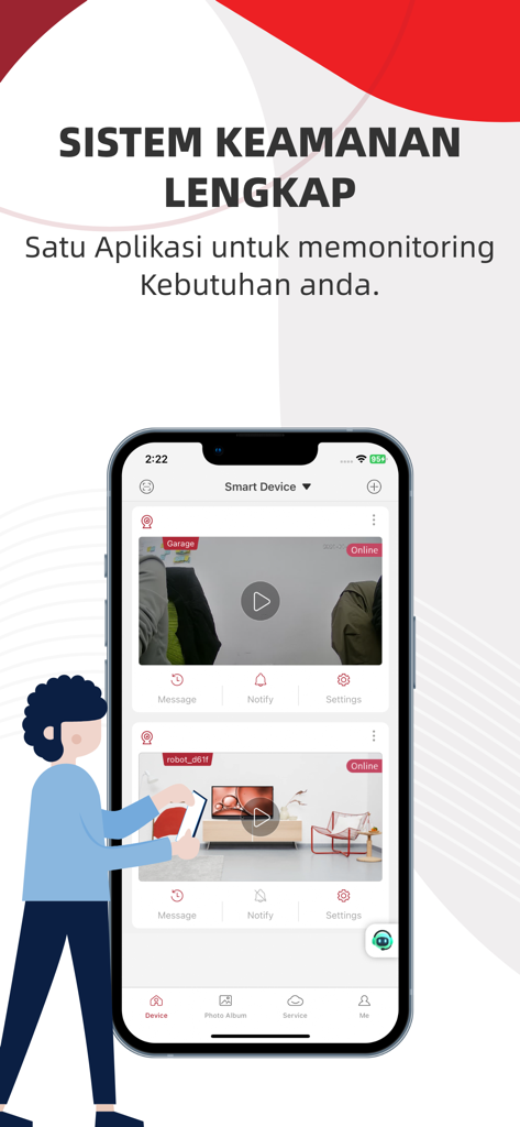 Pantalla de smartphone mostrando la aplicación PROVIEW CCTV con transmisiones de cámaras de seguridad en vivo y herramientas de monitoreo.