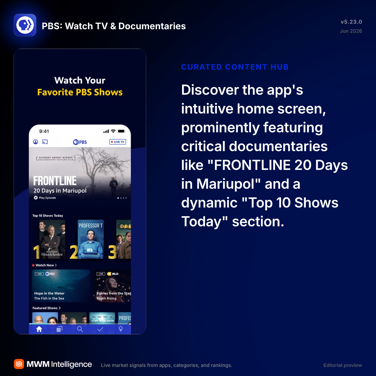 PBS: Watch TV & Documentaries - Entertainment App | MWM