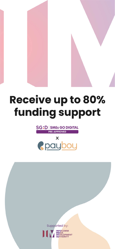 Payboy - Payboy Aktionsbanner, das achtzig Prozent Fördersupport für KMUs zeigt