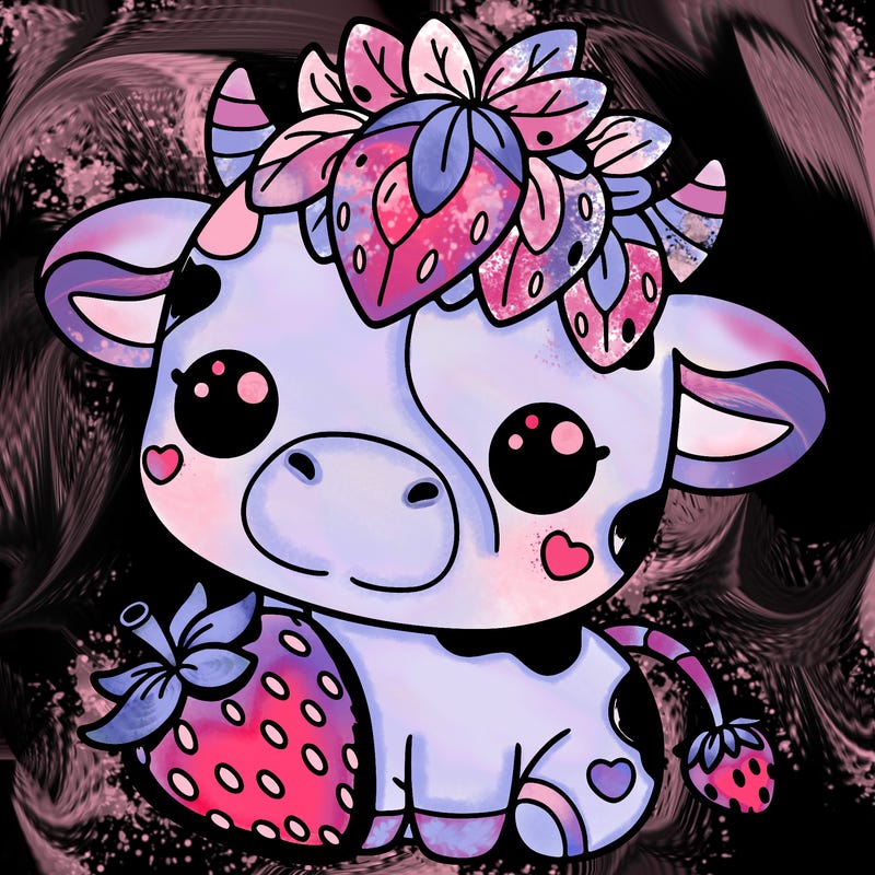 cute strawberry cow