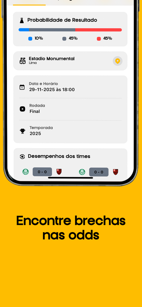 Monkey Tips App-Oberfläche, die KI-Sportspielausgangswahrscheinlichkeiten und Spieldetails anzeigt