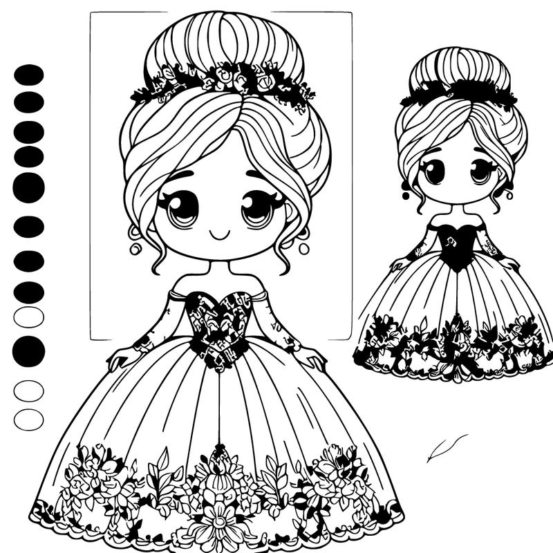 xl beautiful lady in a beautiful dress with a bun in her hair