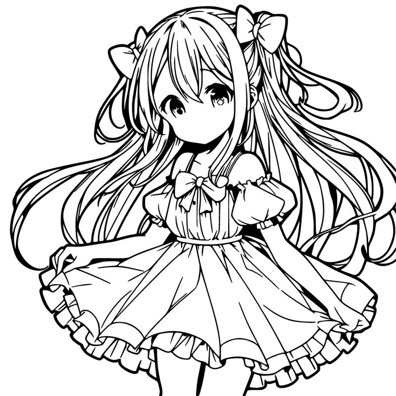 anime girl in small dress