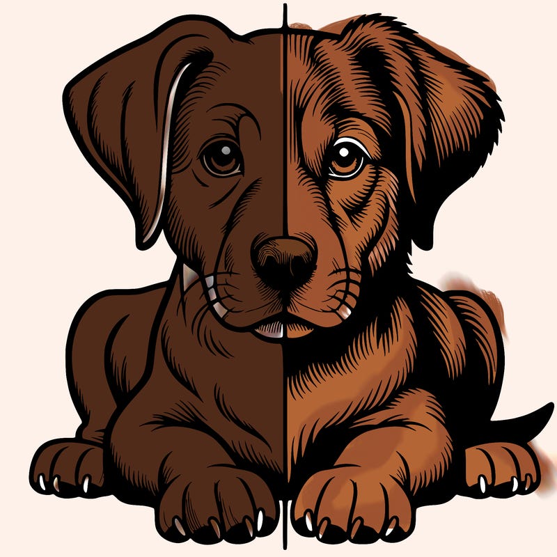 realistic dog split picture