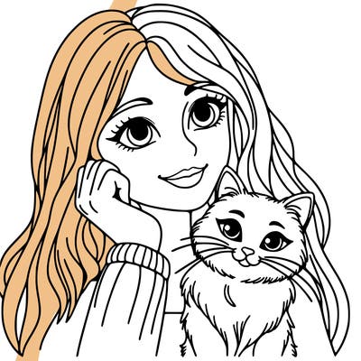 woman with cat