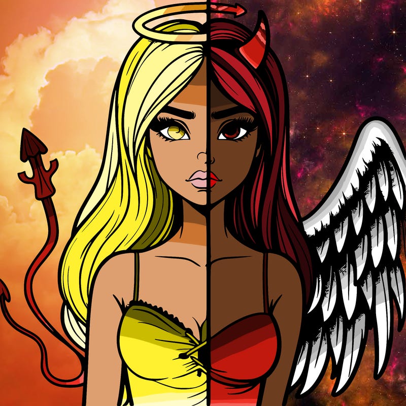 devil vs angel realistic girl