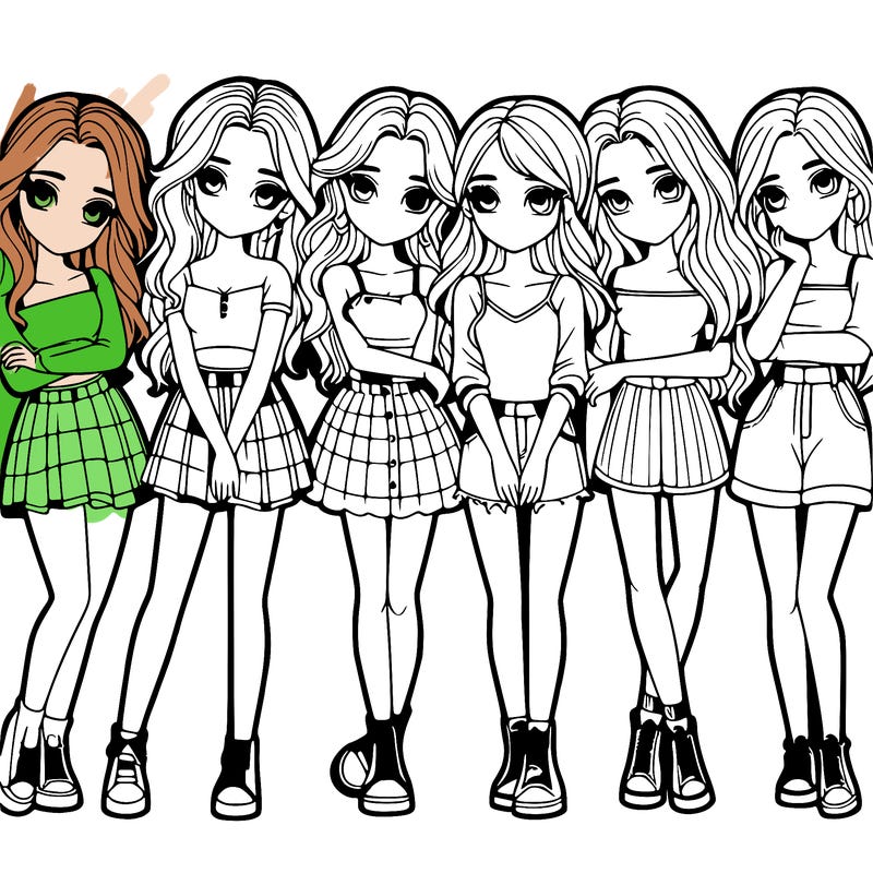 a group of girls realistic