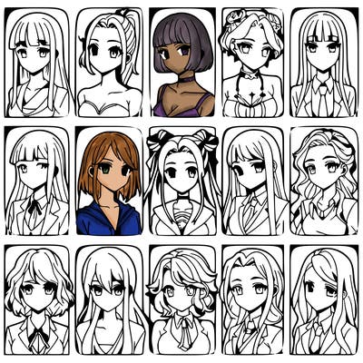 girls that look diffrent anime