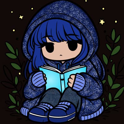 girl in oversized hoodie reading a book