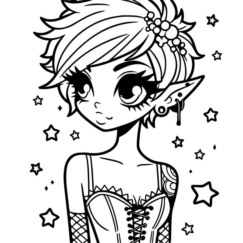beautiful girl punk pixie