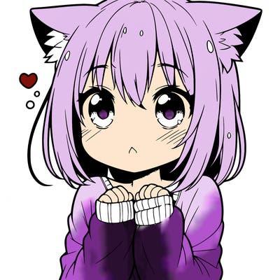 shy anime catgirl