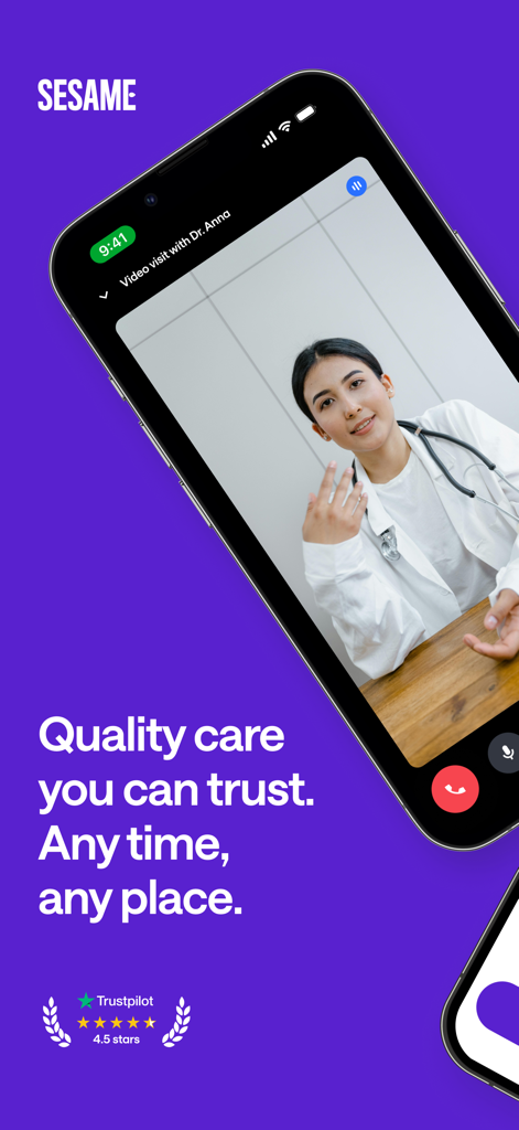 Sesame: Telehealth Care & More - A video consultation with a doctor on the Sesame mobile app