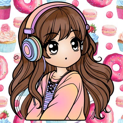 girl with headphones