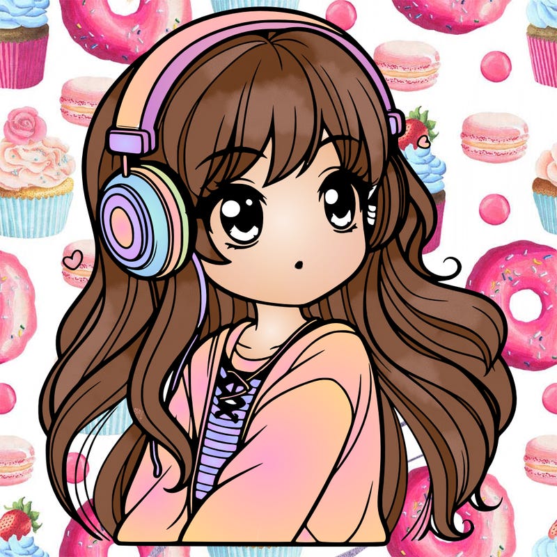 girl with headphones