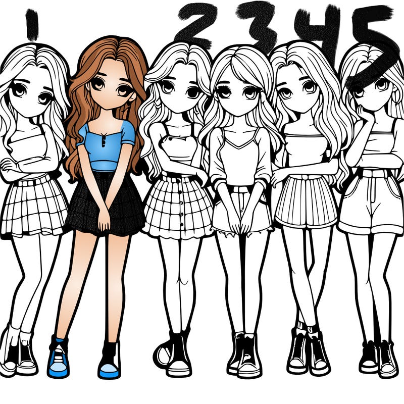 a group of girls realistic