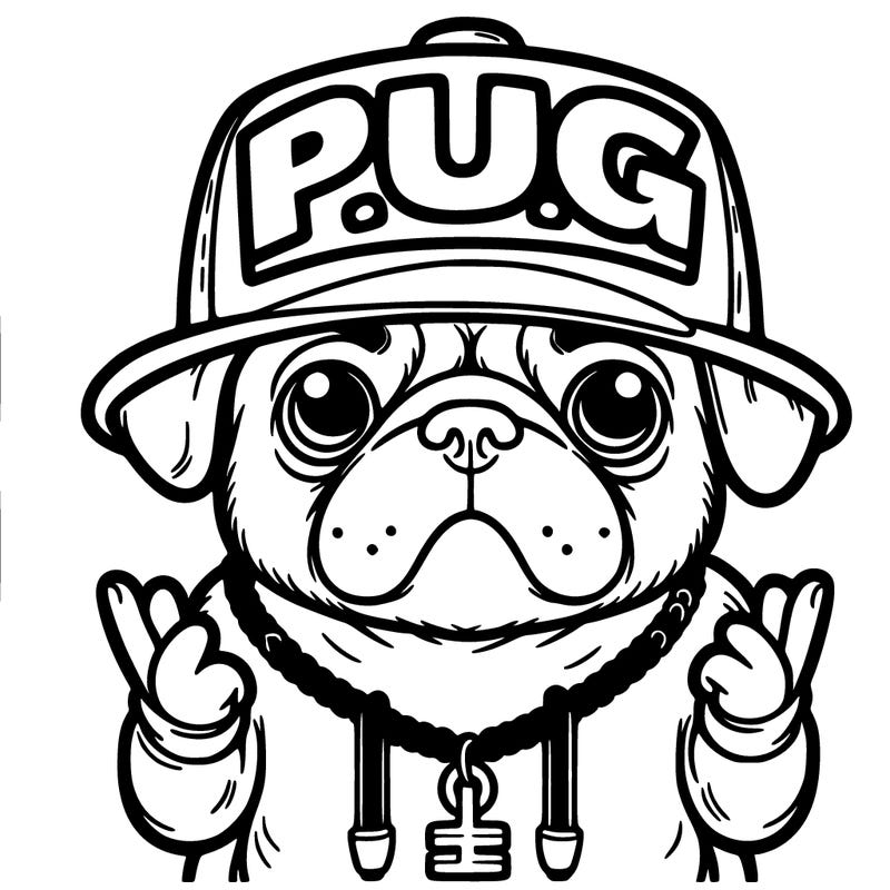 rapper pug with "p.u.g" written on the hat