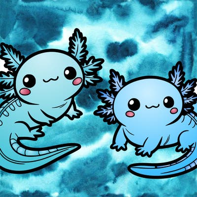 cute axolotls