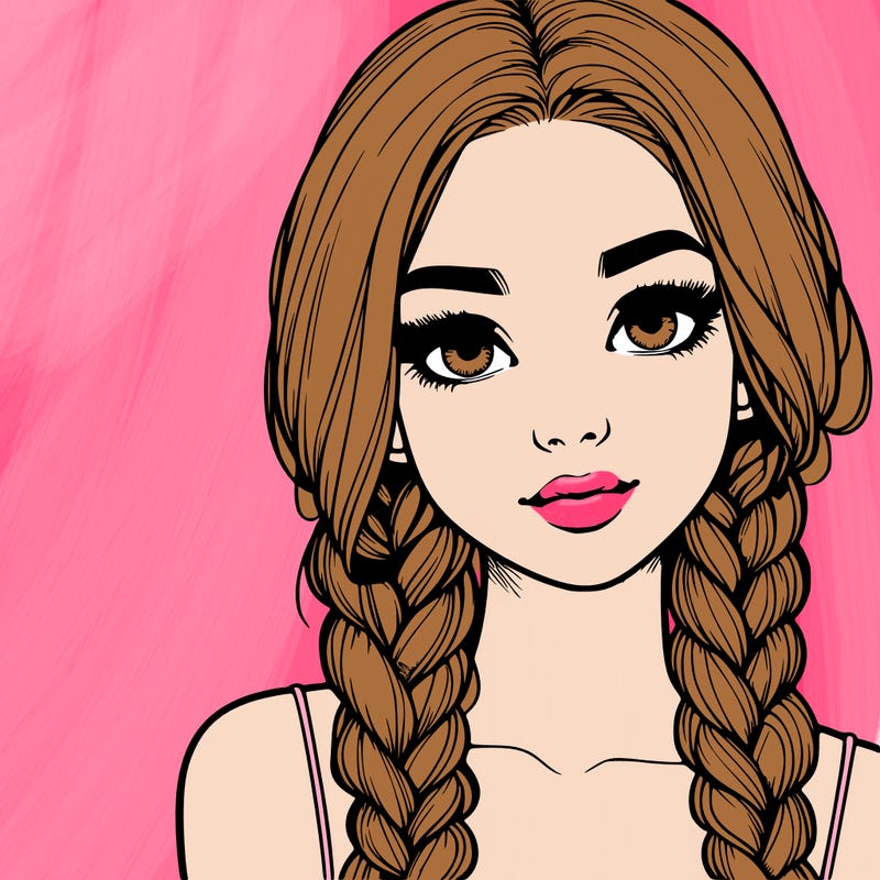 realistic girl with braids