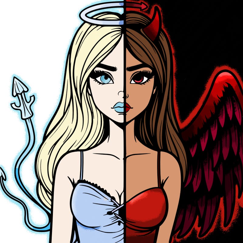 devil vs angel realistic girl