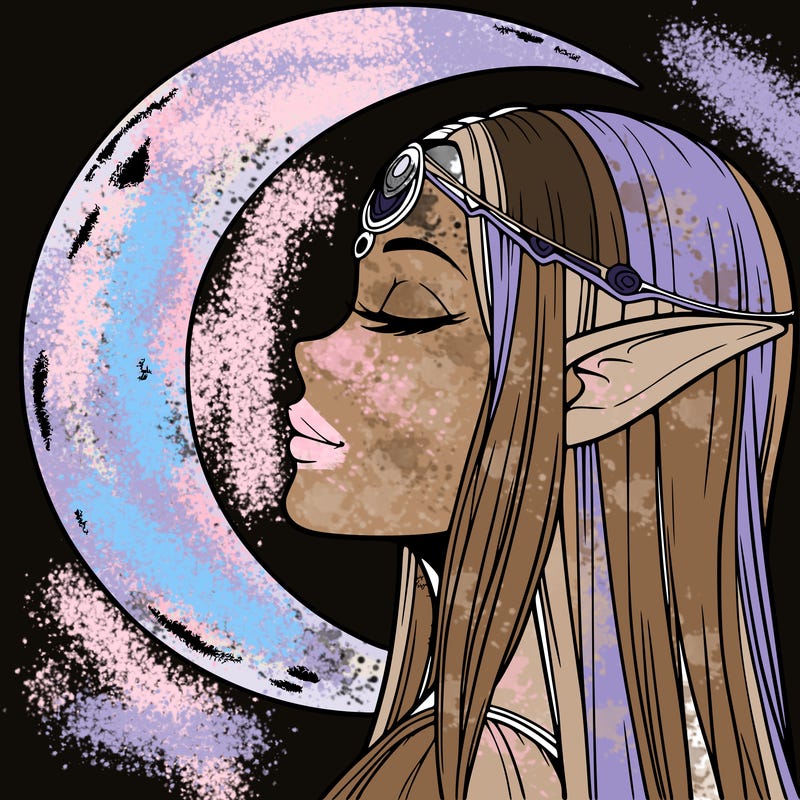 a realistic moon elf