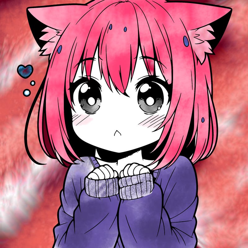 shy anime catgirl