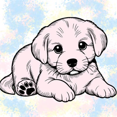 a cute realistic puppy