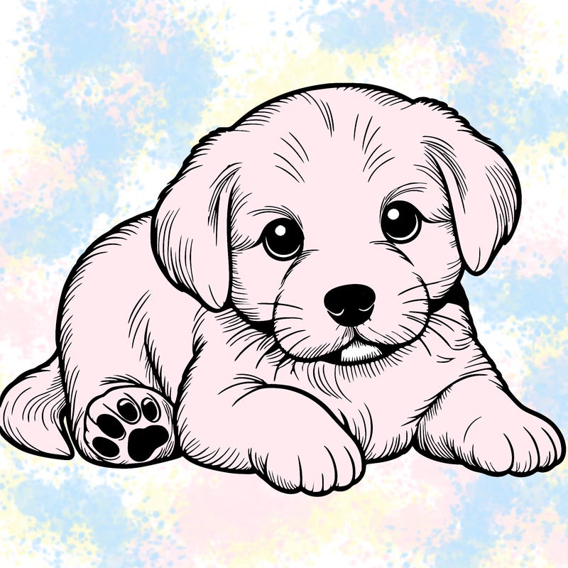 a cute realistic puppy