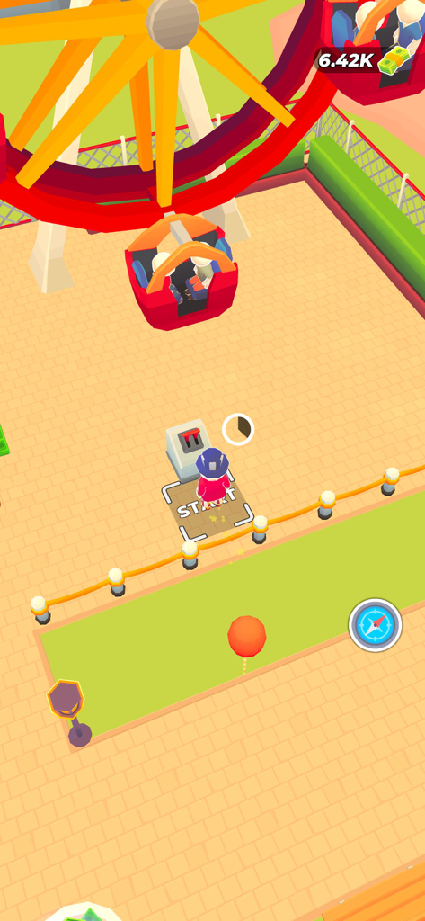 Joy Land! - Utilisation d'une grande roue colorée dans le jeu de gestion de parc d'attractions Joy Land