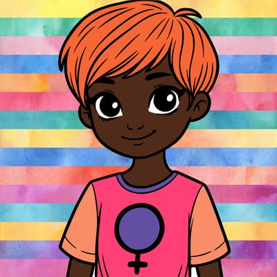 girl with pixie cut and feminist shirt