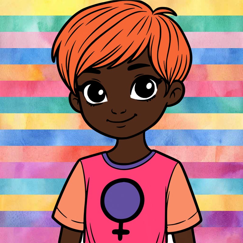girl with pixie cut and feminist shirt