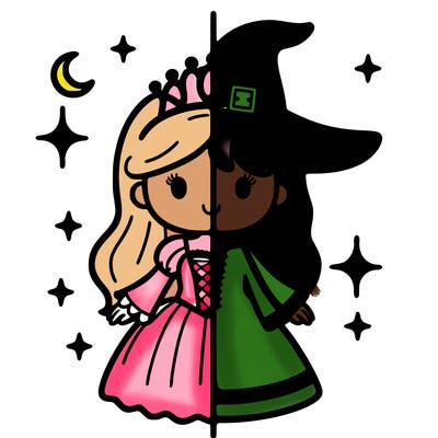split princess and witch