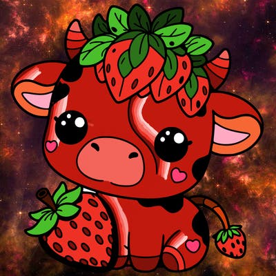 cute strawberry cow