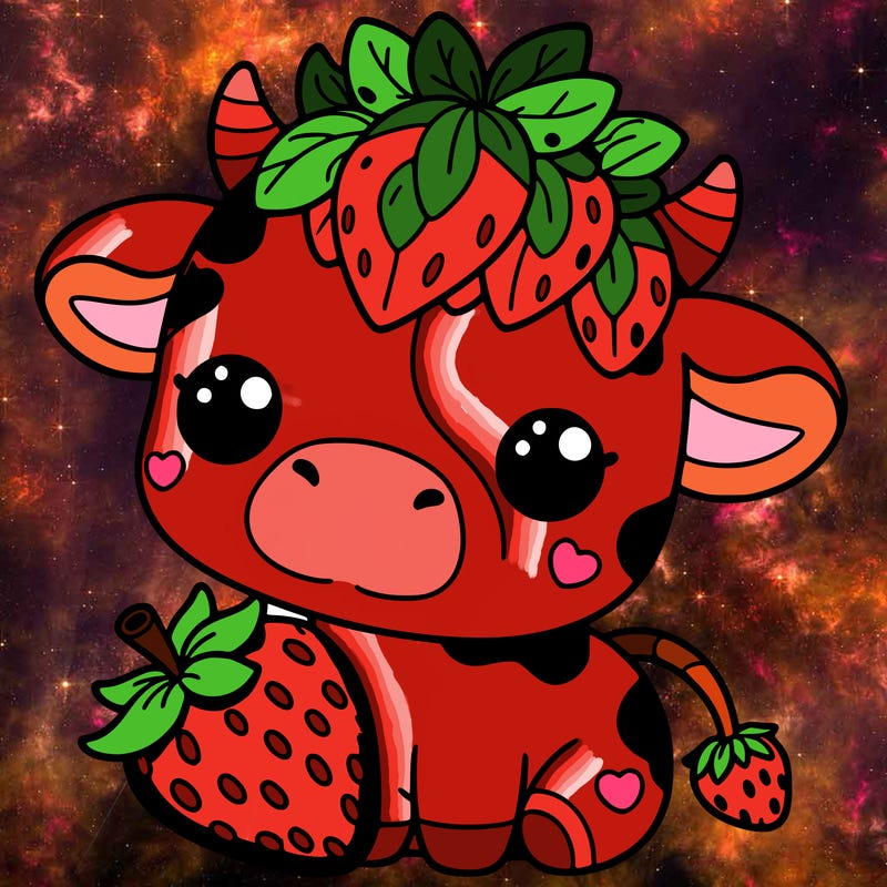 cute strawberry cow
