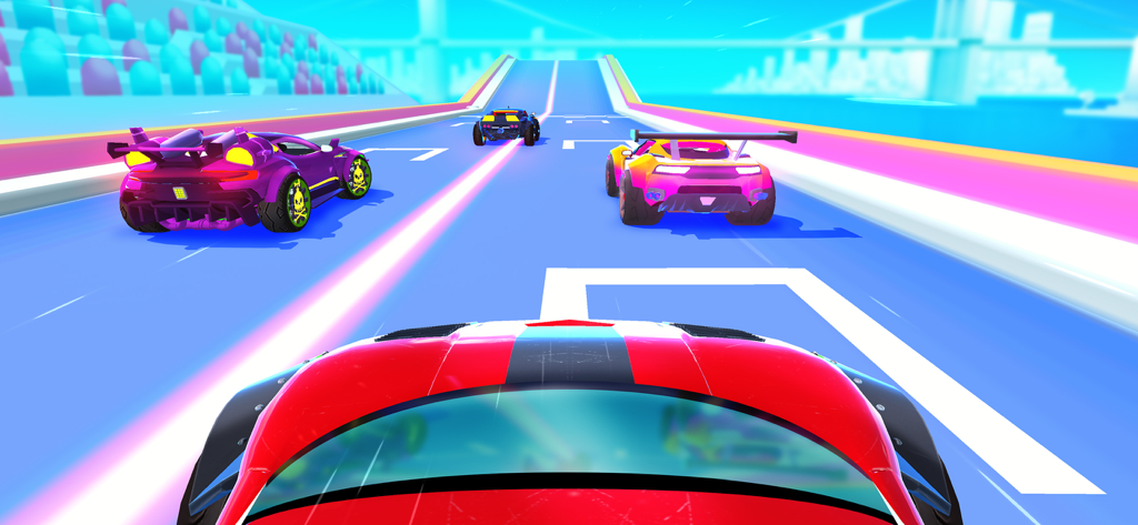 SUP Multiplayer Racing - Auto colorate che gareggiano su una pista vivace in SUP Multiplayer Racing
