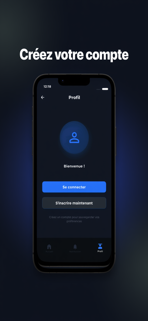 MyTelevisions - A smartphone displaying the account creation and login screen for the MyTelevisions app