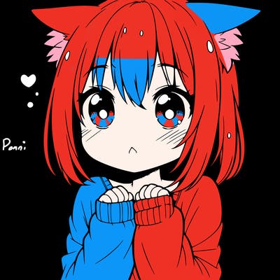 shy anime catgirl