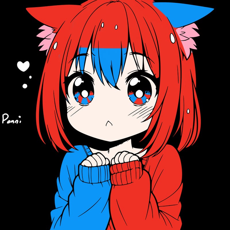 shy anime catgirl
