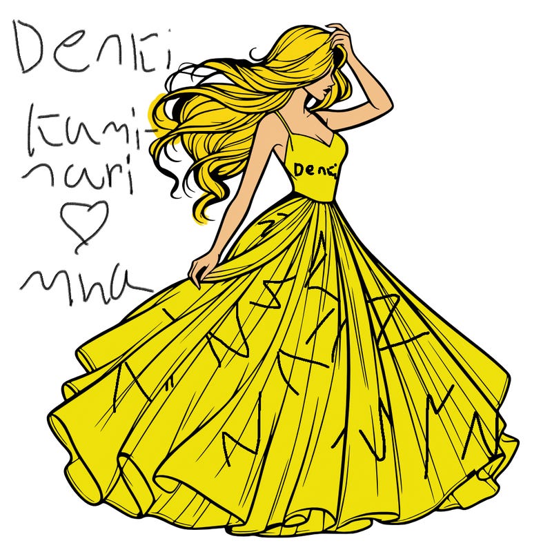 realistic woman with dress flowing in the wind