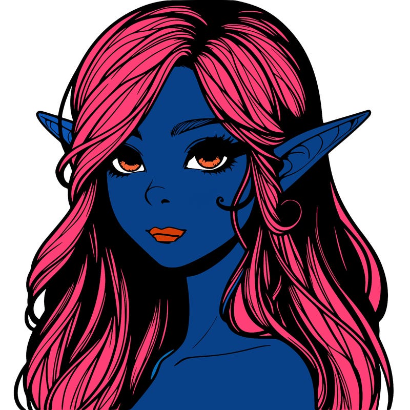 elf girl realistic dark fantasy
