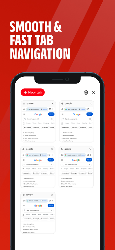 빠른 탐색을 위해 여러 개의 열린 탭이 있는 Cineby 브라우저를 보여주는 모바일 화면.