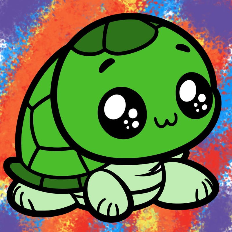 cute little animated turtle