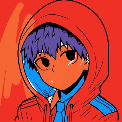 manga character with a hoodie