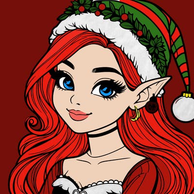 christmas girl elf realistic