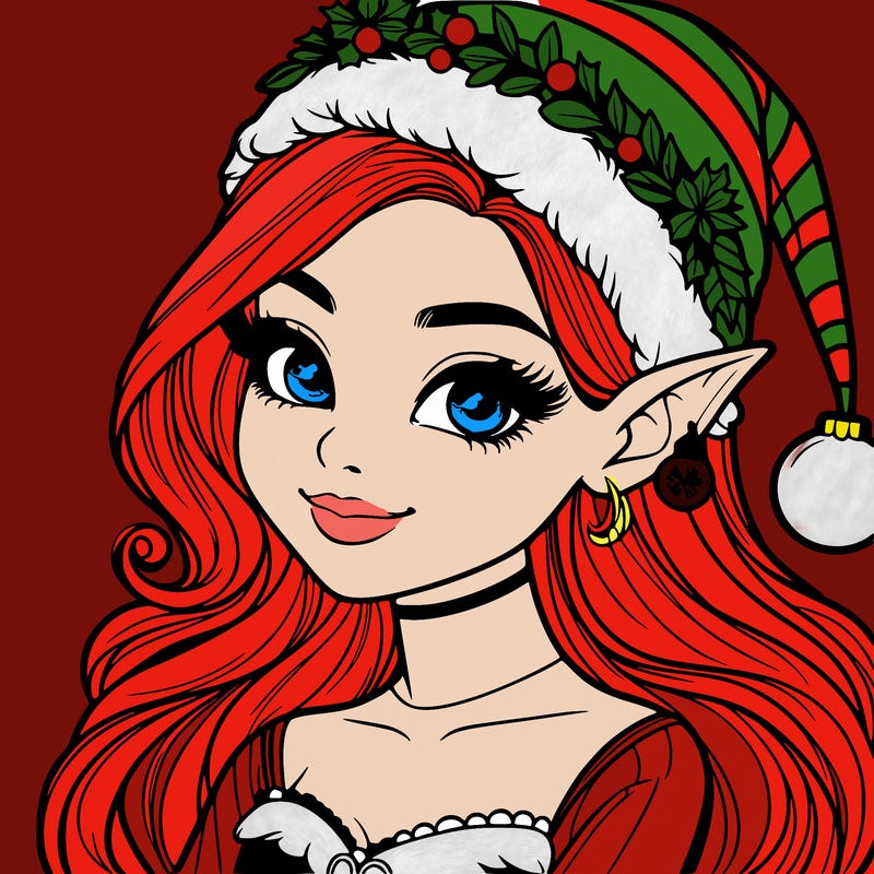 christmas girl elf realistic